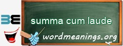 WordMeaning blackboard for summa cum laude